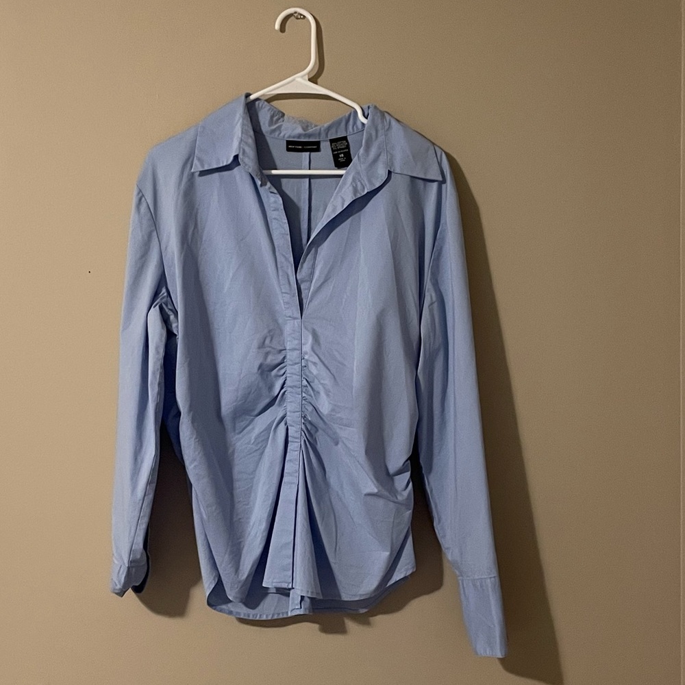 light blue blouse from New York And Company in size 18
